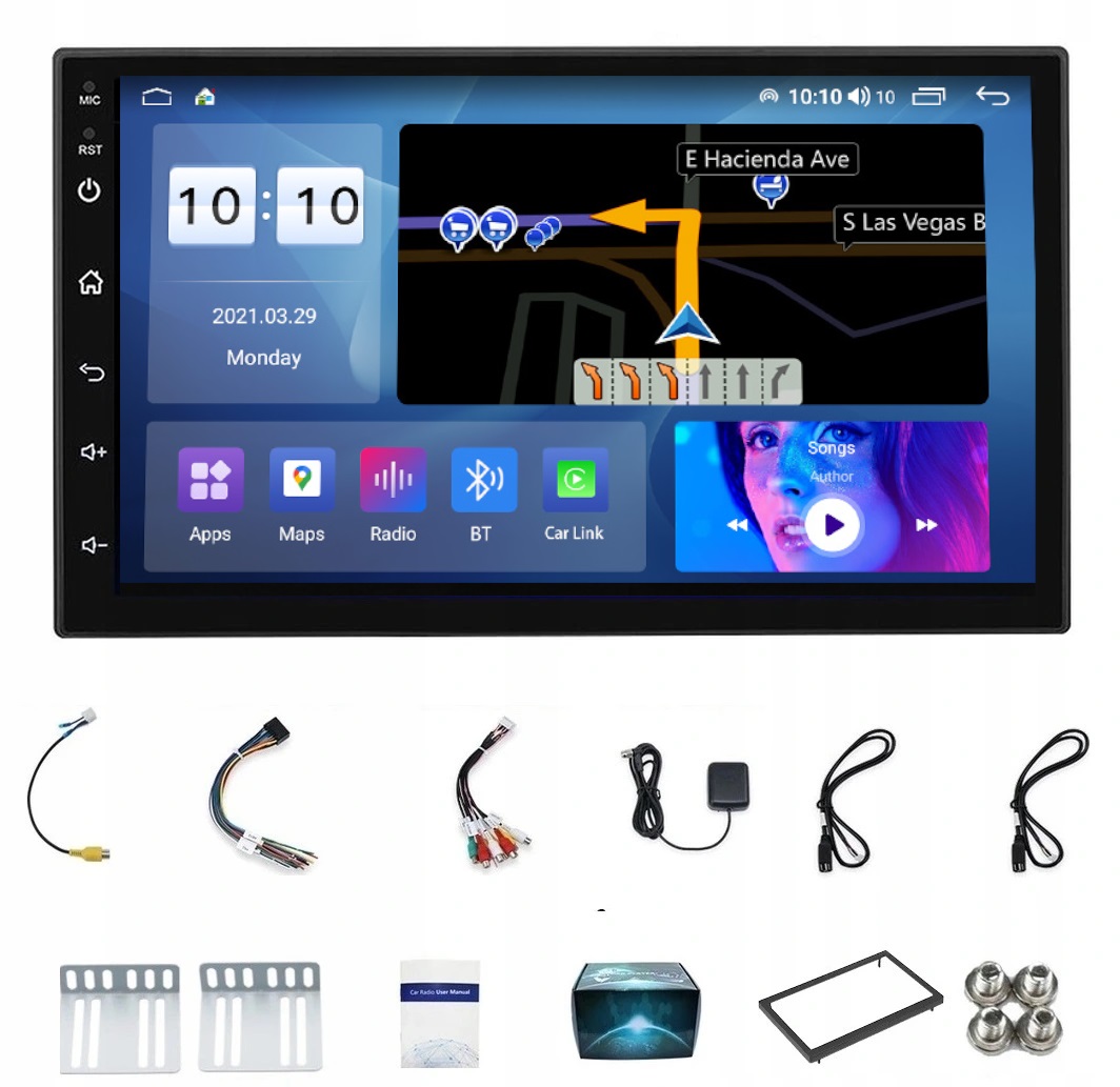 Radio Navigace Carplay Gps Android 10 Octa Core 2GB 32GB WiFI Bt Sim