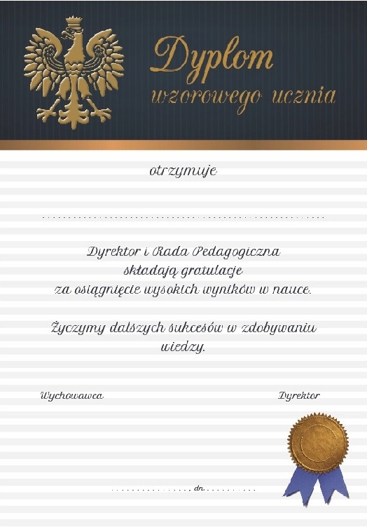 

Dyplom Wzorowego Ucznia A4