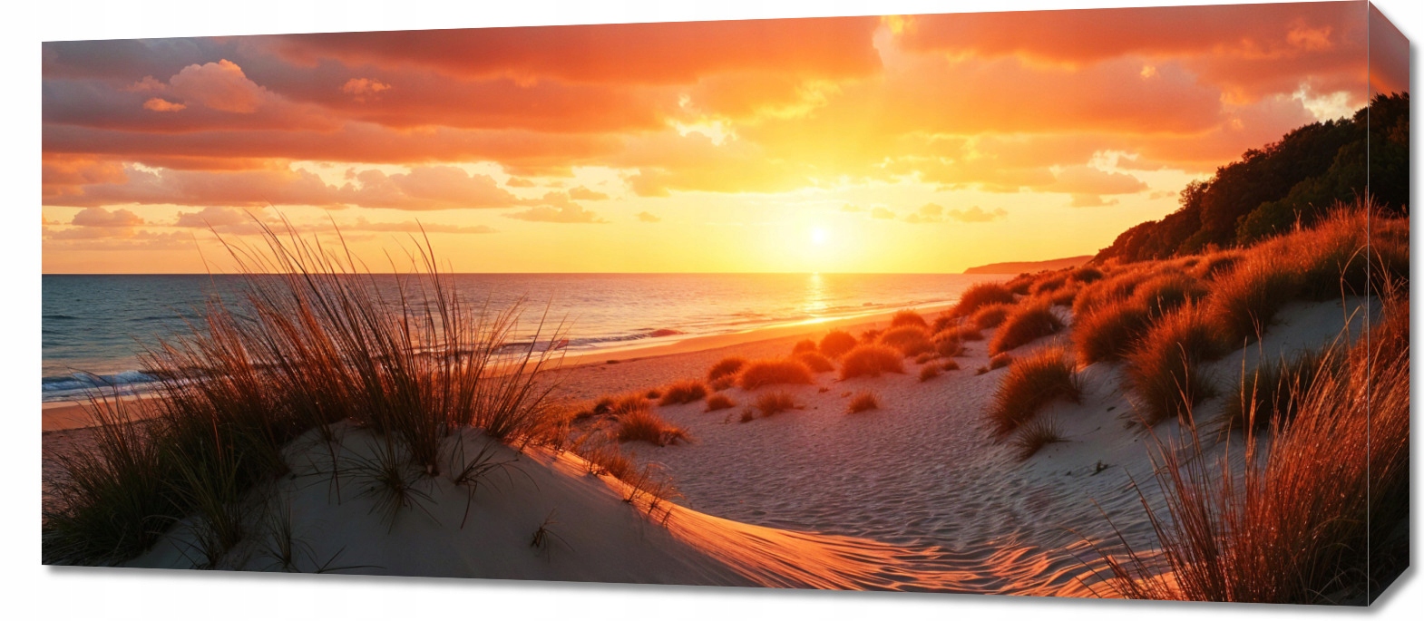 Obraz 90x40 cm na plátně do obývacího pokoje Ložnice Panorama Večerní pláž