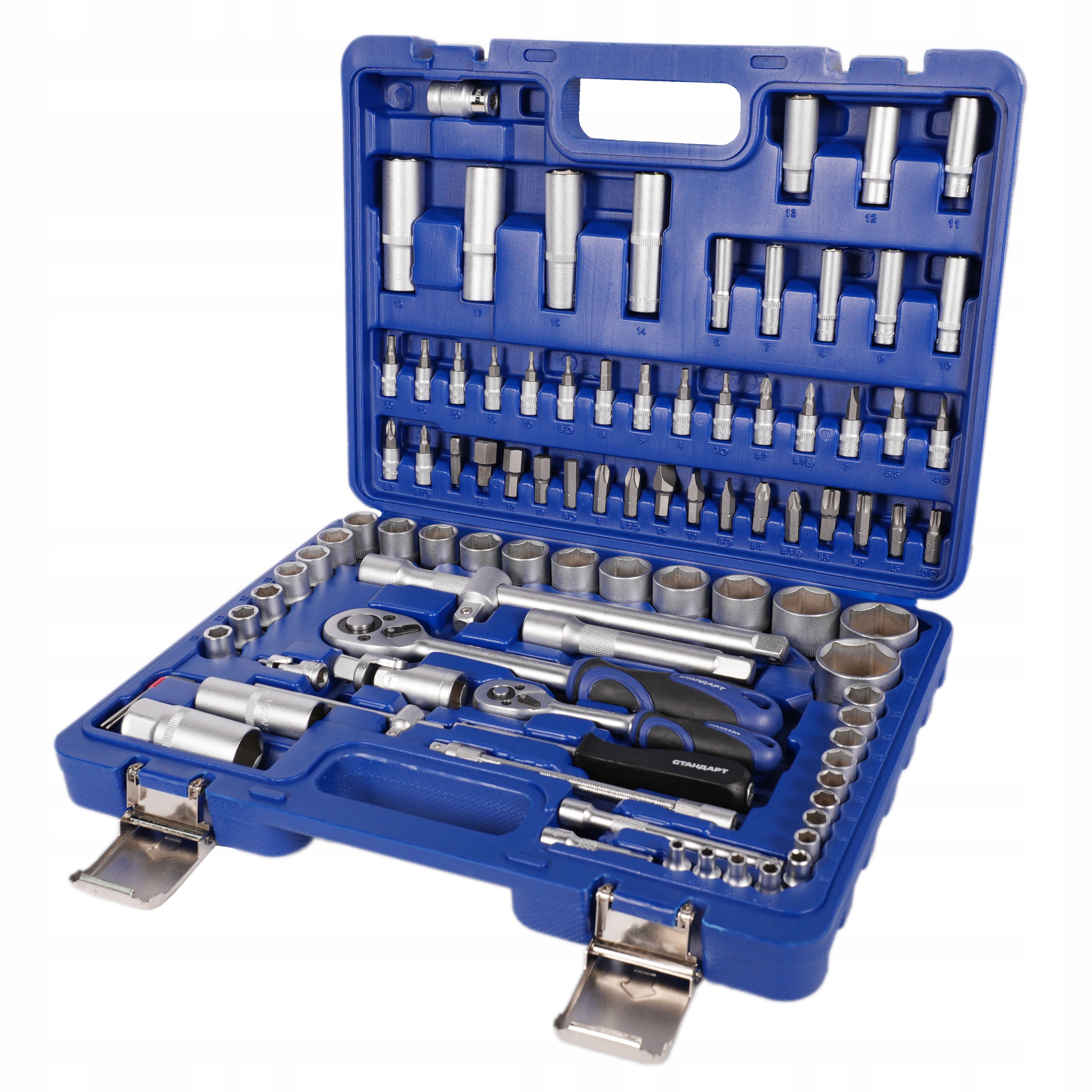 Sada Nástrojů Pro Nástrčné Klíče 94 Ks 1/4" 1/2" Nástavců Bitů Ráčny