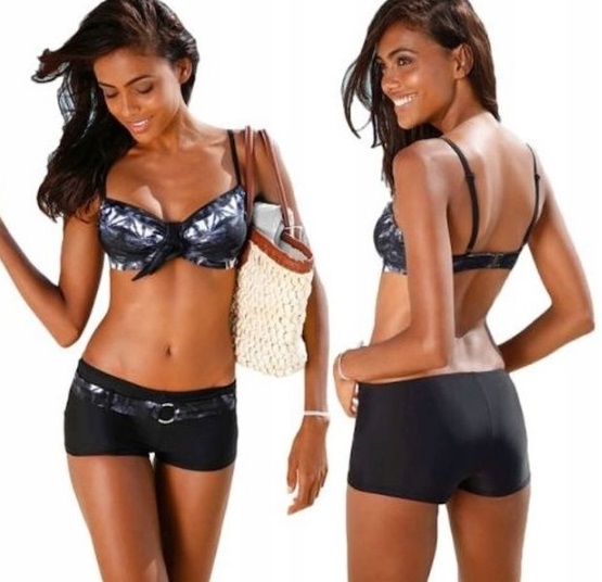 STRÓJ KĄPIELOWY PUSH UP BIKINI SZORTY BOKSERKI XL
