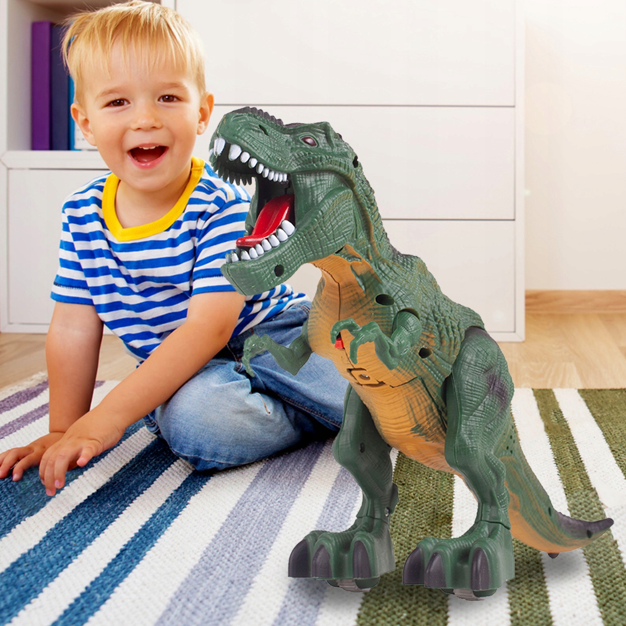 DINOZAUR INTERAKTYWNY T-REX CHODZI DŹWIĘK ŚWIATŁO Skala inna