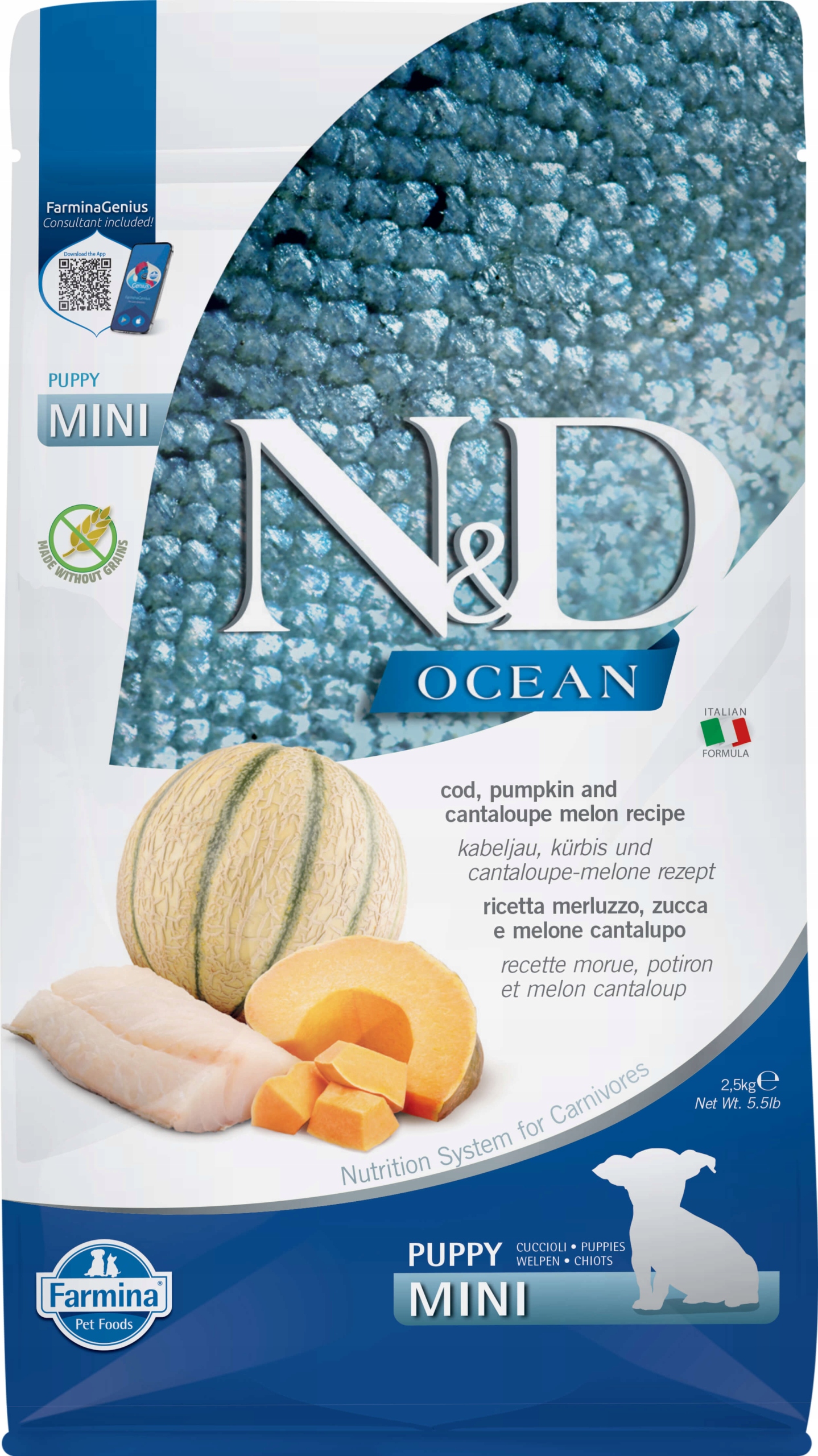 Farmina N&d Ocean Puppy Mini Cod Pumkin Cantaloupe Melon 2,5KG