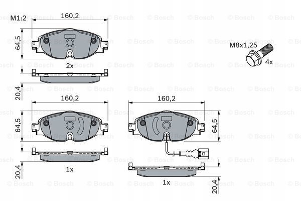 Klocki + tarcze przód bosch VW T-ROC 288 mm Producent części Bosch