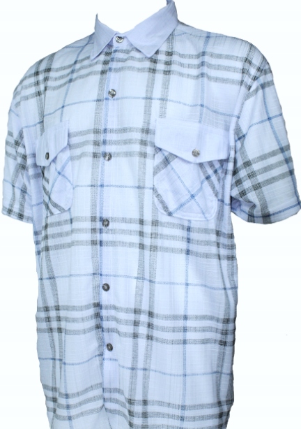 KOSZULA MĘSKA KRÓTKI RĘKAW W KRATĘ L A22 Marka bez marki