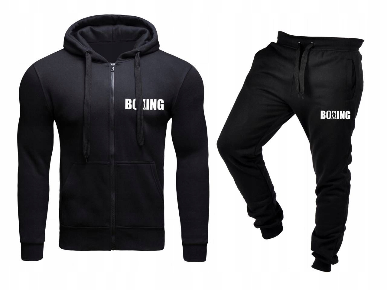 Tepláková Souprava Teplákovka Pánský Rozepínací Boxing Černá XL