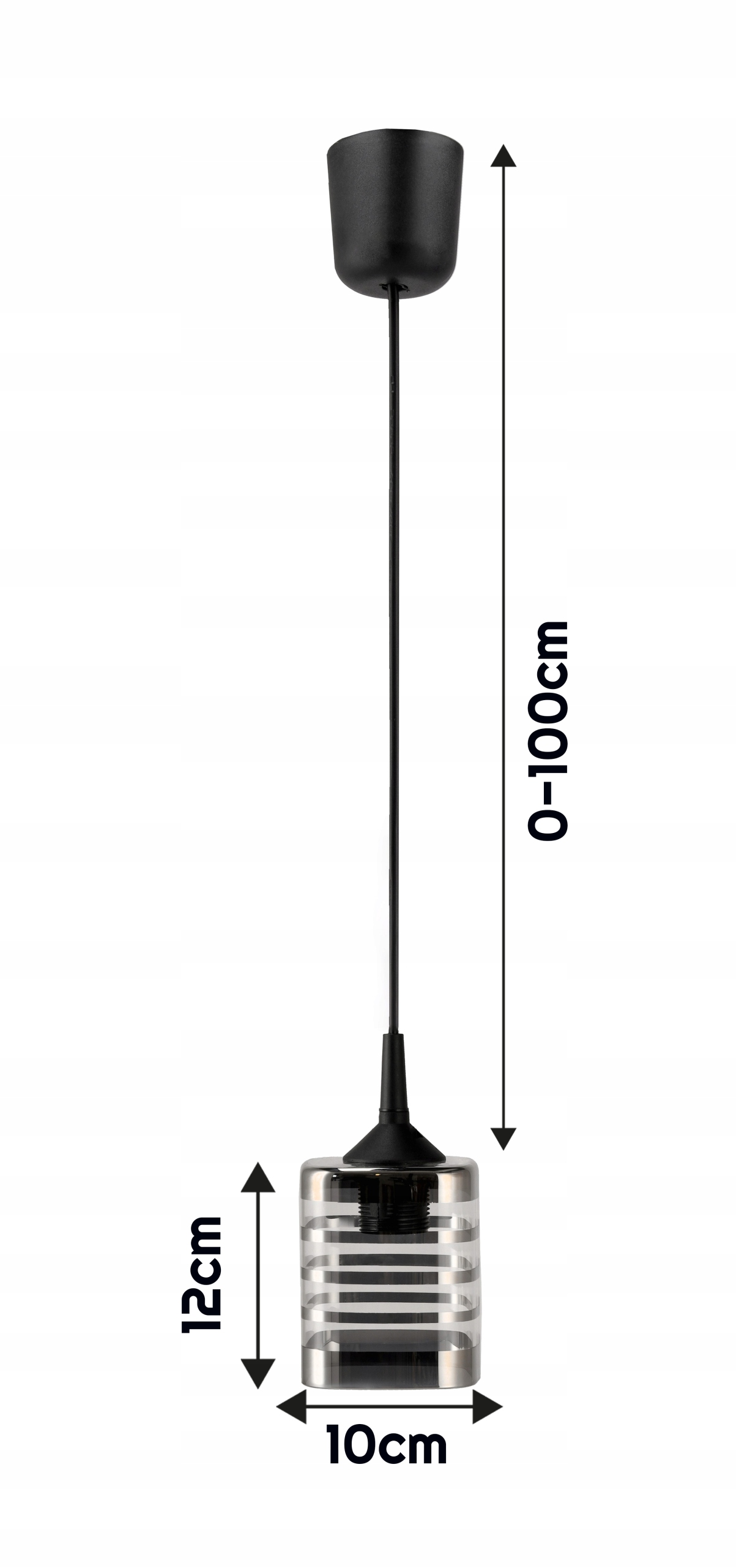 LAMPA WISZĄCA SUFITOWA ŻYRANDOL LED E27 REGULOWANA 0-100cm SZKLANY KLOSZ Kolekcja AluLED