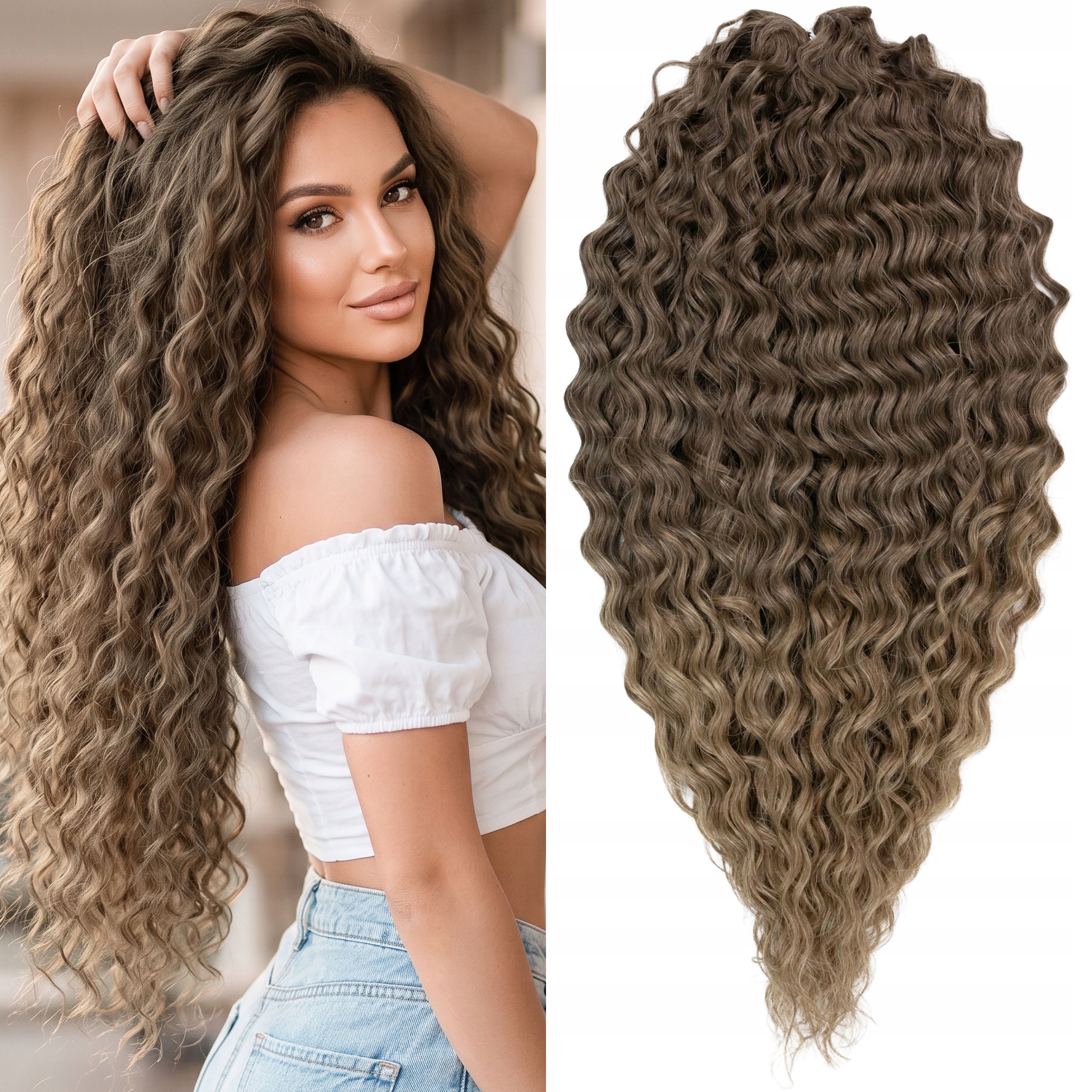 Włosy syntetycznesztuczne Afroloki Ariel Premium 55cm 300g brąz ombre