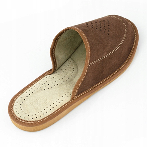 SKÓRZANE CIAPY Pantofle Laczki Klapki Kapcie | 42 Rozmiar 42