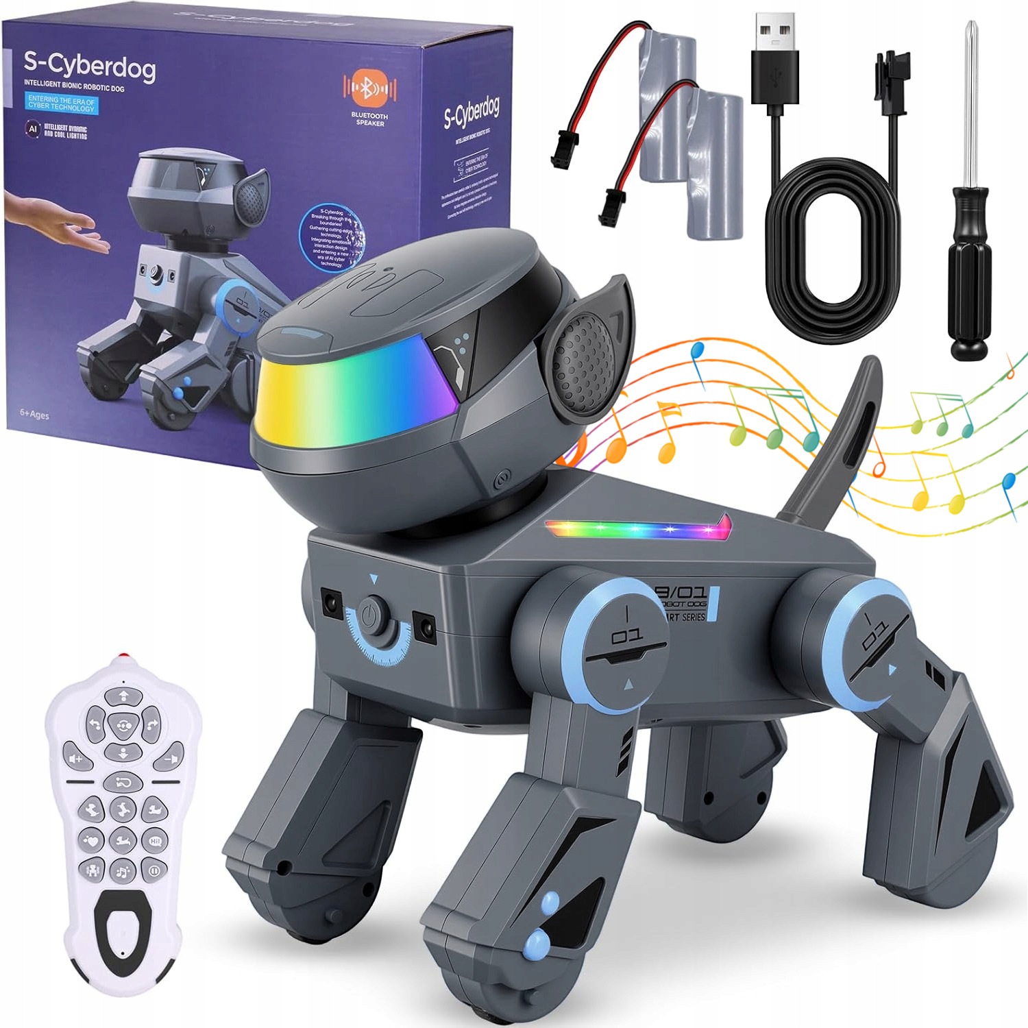 Dálkově Ovládaný Robot Led Pejsek Programovatelný Pro Děti Chodí A Tančí