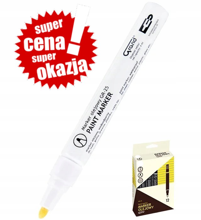 

Marker pisak olejowy olejny szyb opon Grand biały