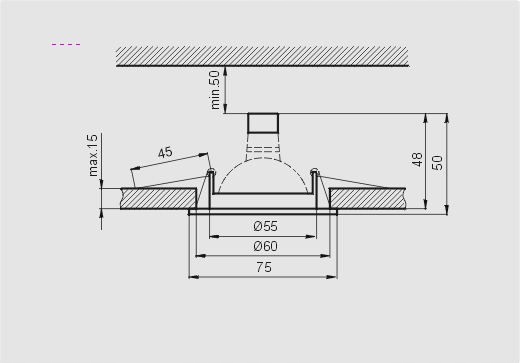 Oprawa punktowa stała DL-20 Brilux Zasilanie sieciowe