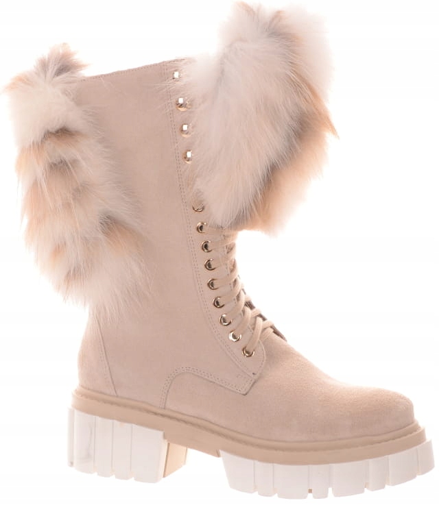 Mariposa Béžové Dámské Kotníkové Boty Z Kůže 37