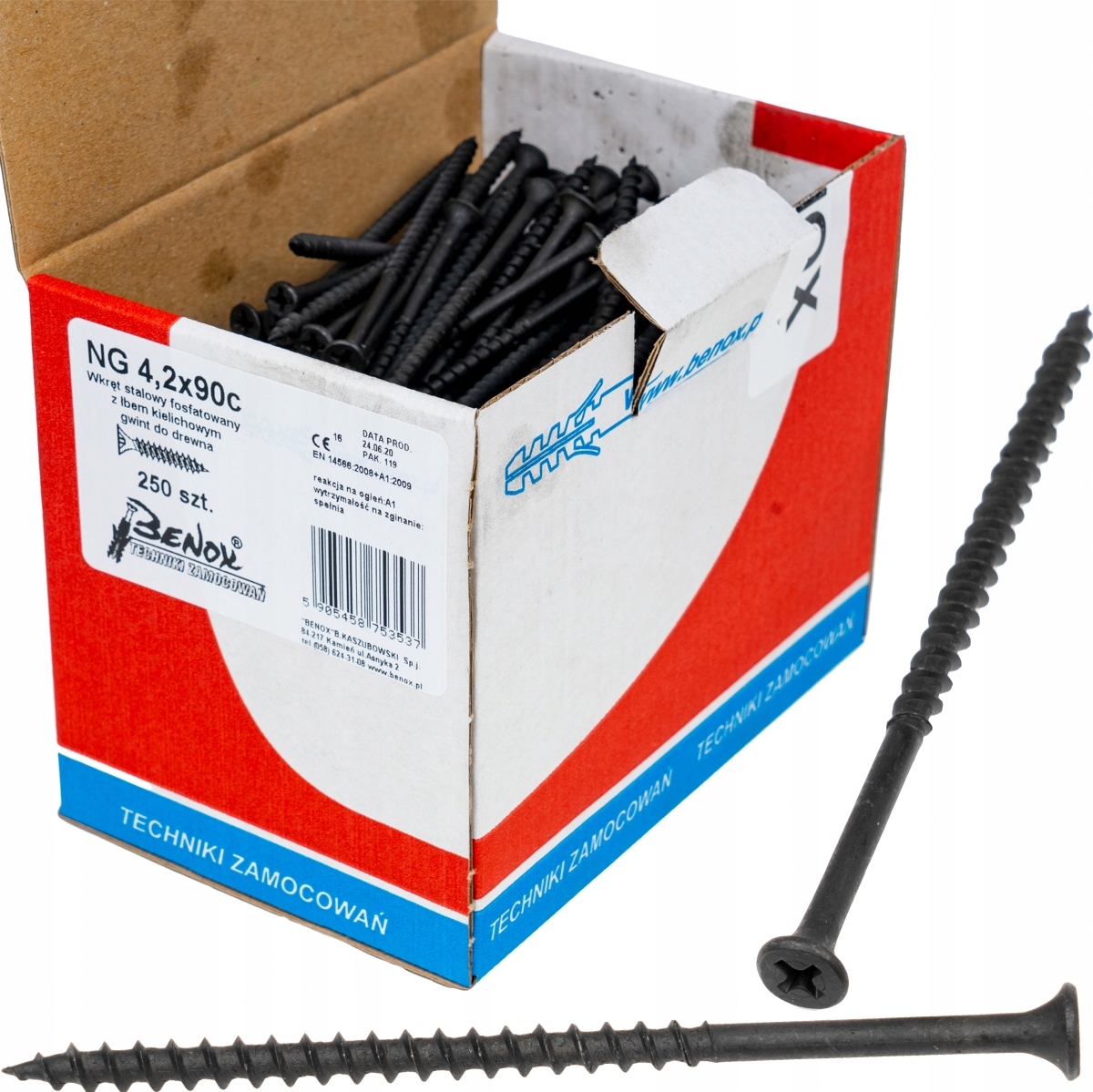 

Wkręty czarne płyt gk karton gips/drewn 4,2x90 250