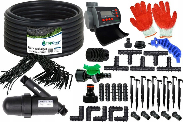 NAWODNIENIE KROPELKOWE DO WARZYW UPRAW WĄŻ NAWADNIAJĄCY 100m +STEROWNIK
