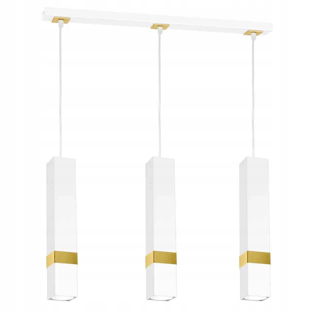 MiLAGRO Závesná lampa Vidar 3Xgu10 Biela/Zlatá Stropná Lusterka Osvetlená