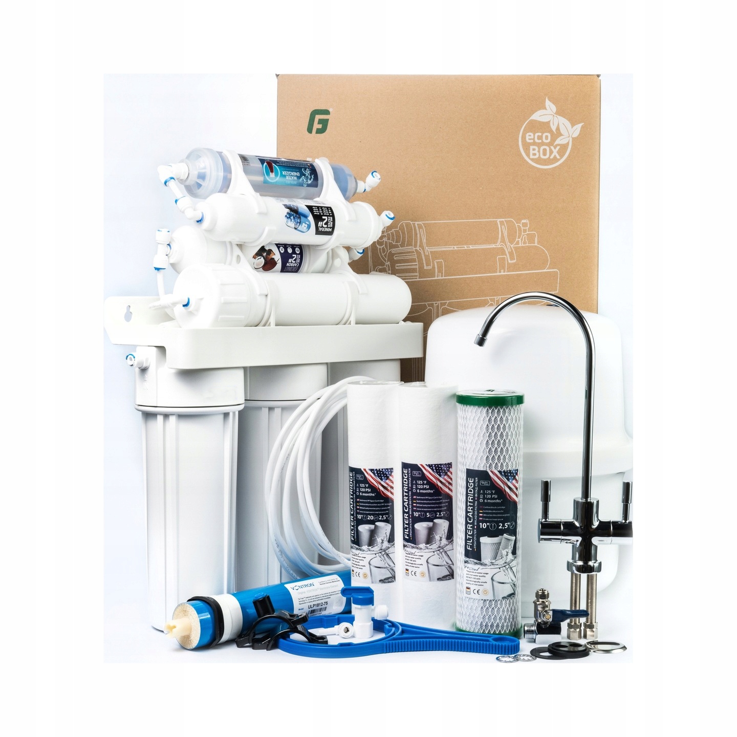 System Odwróconej Osmozy RO7 100 Gpd 7-STOPNIOWY, Zbiornik, Mineralizator