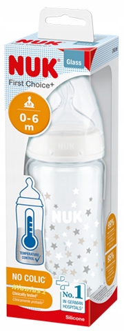 NUK FC+ szklana BUTELKA 240ml SMOCZEK silikon 0-6m EAN (GTIN) 4008600382362