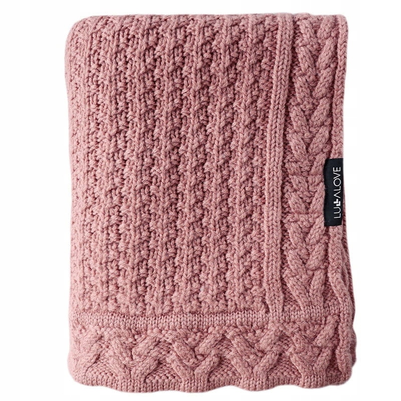 LULLALOVE Kocyk merino Ciasteczko Piwonia 90x100