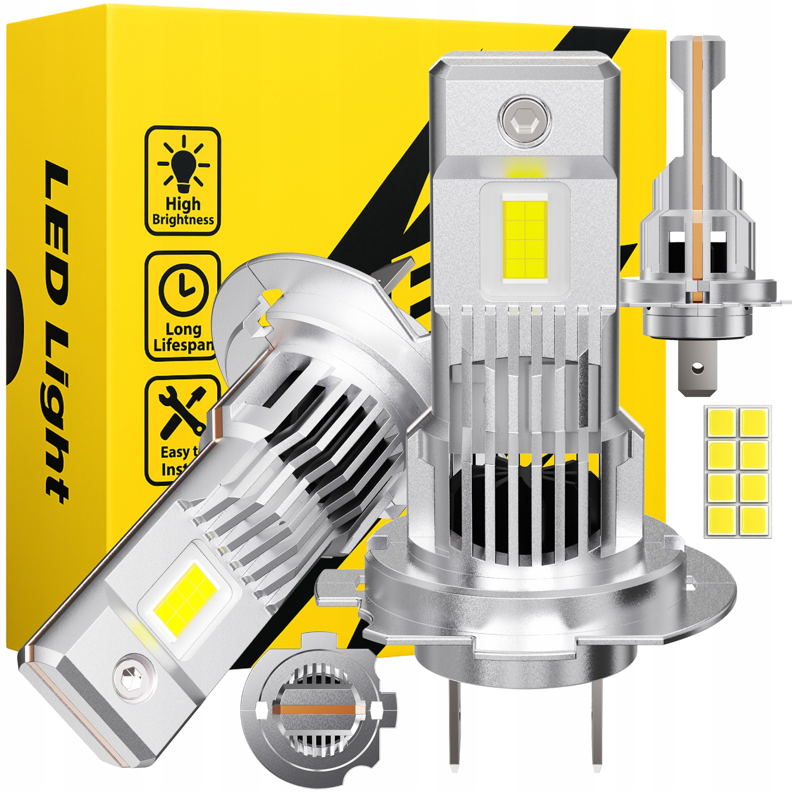Žárovky H7 Led Canbus Homologace Bílé Světlo Nejsilnější Žárovka 100W