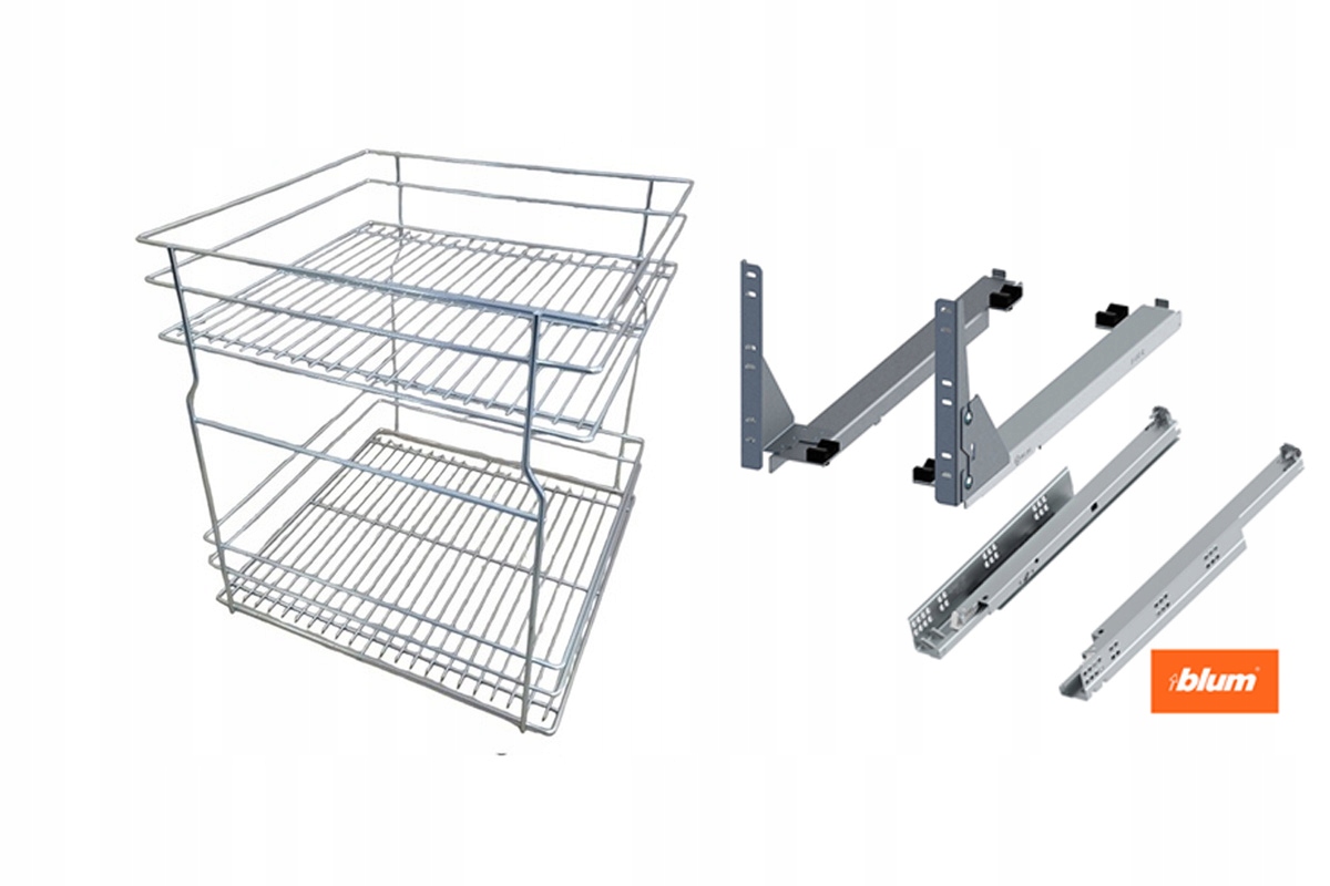 Cargo do spodnej skrinky 50 cm 500 Efekt Chrom 2p tichý domyk Blum plný výsuv