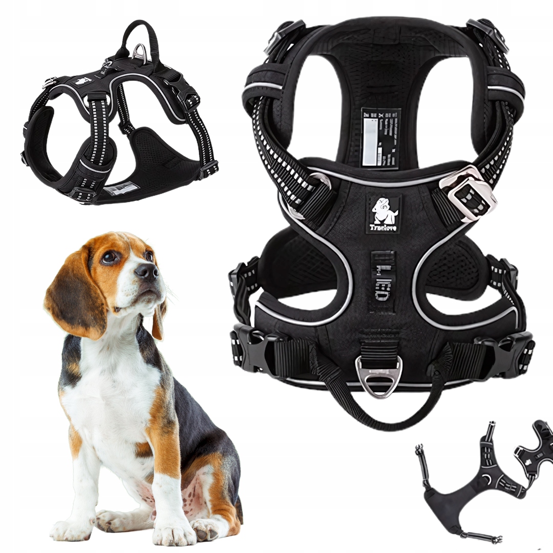 Levně Silné postroje typu Guard pro psy Truelove Černé Velikost M, beztlakové postroje pro buldoga