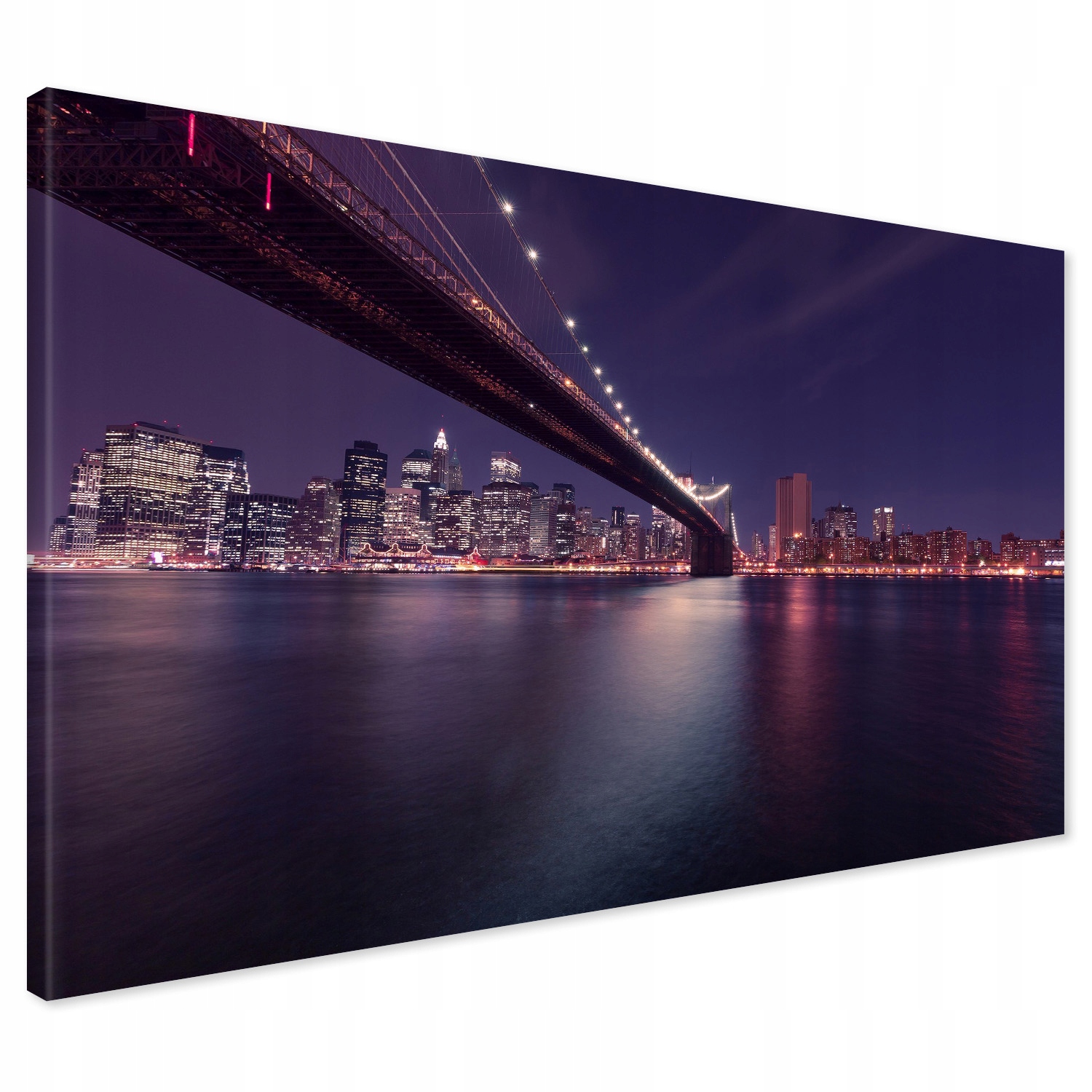 Obraz na płótnie 120x80 Most Nowy Jork Noc XXL do Salonu Canvas Premium