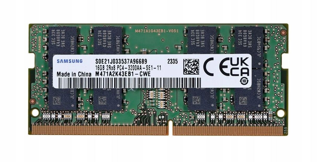 Pamäť Ram 16GB DDR4 Samsung 3200 MHz 1.20V PC4-3200AA M471A2K43EB1-CWE