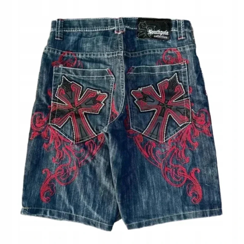 Street Fashion Trend Letné džínsové šortky Pánske Y2K N
