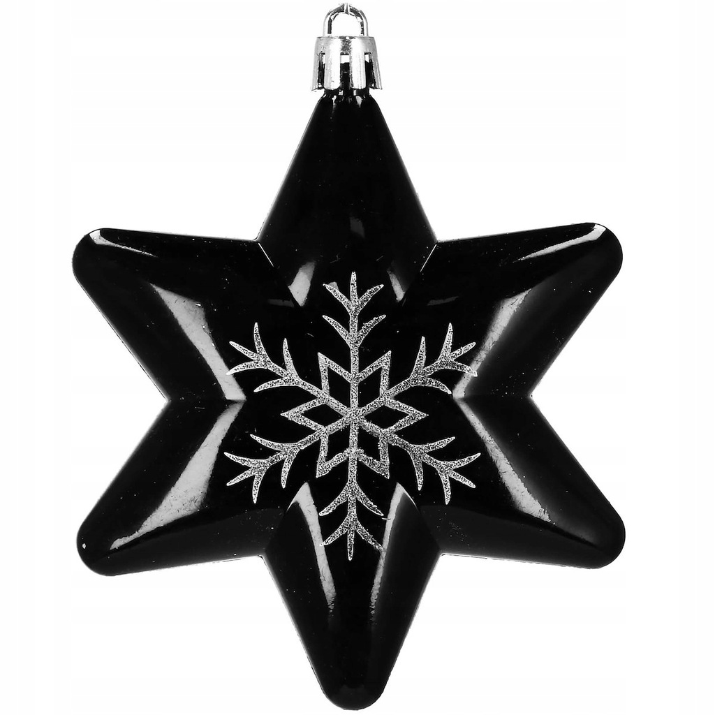 Zestaw czarnych bombek na choinkę - Zawieszki choinkowe 10,5 cm - 77 szt. Kolor czarny