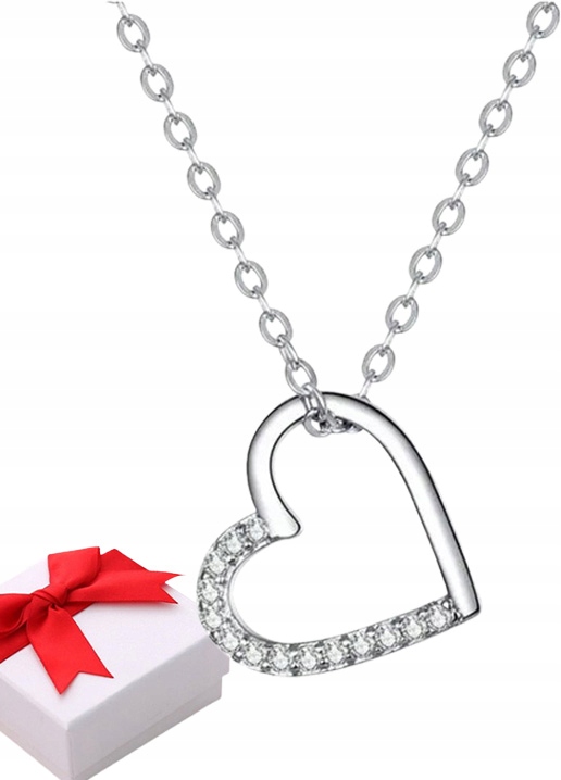 Řetízkový Řetízek Srdce s kubickou zirkonií Stříbro s925 krabička