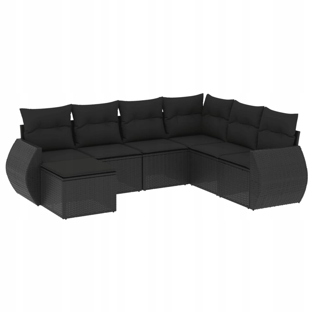 Set zahradního nábytku plast vidaXL černý 7 el.