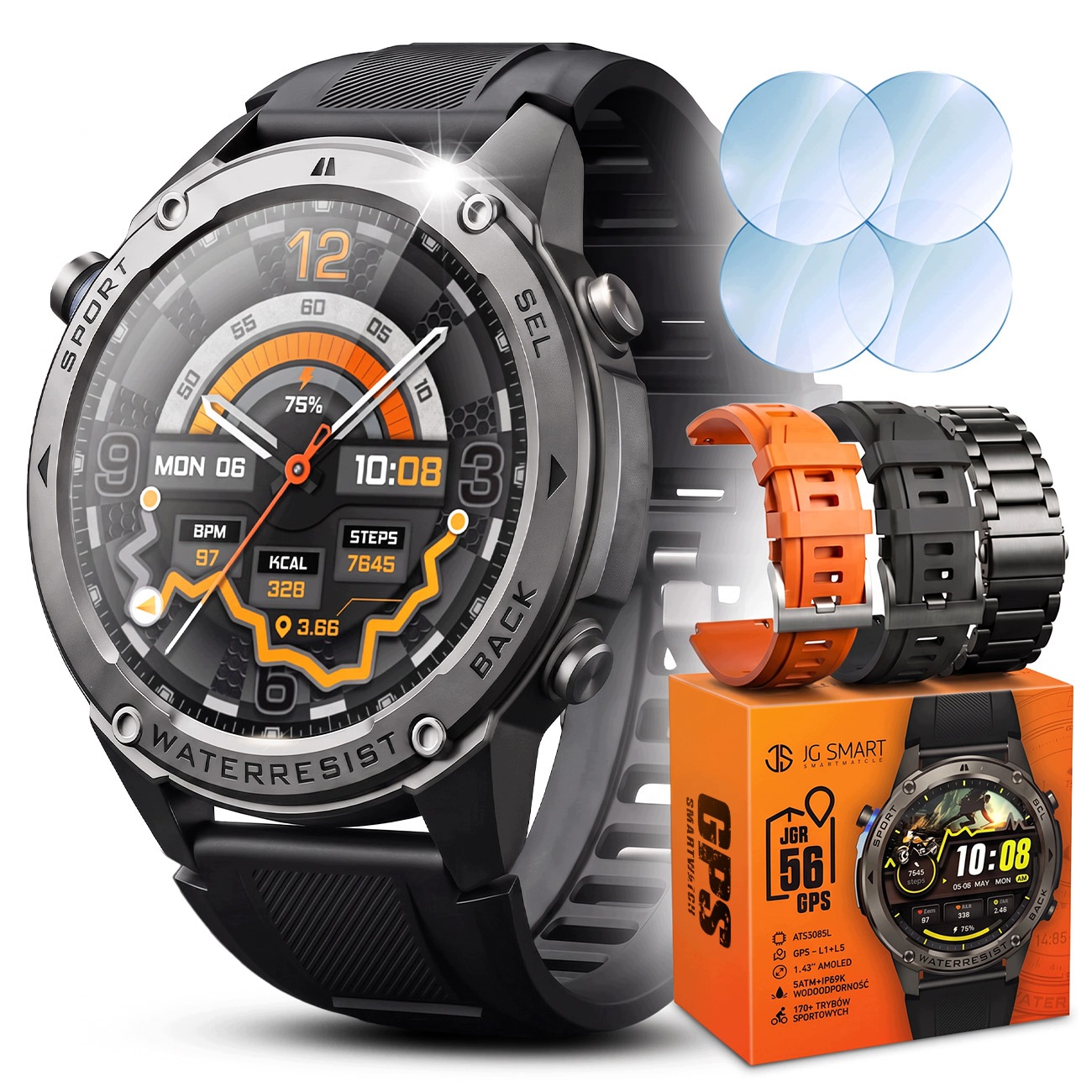 Okosóra Férfi Vízálló Beszélgetés Menü Pl Gps Amoled Smart Watch