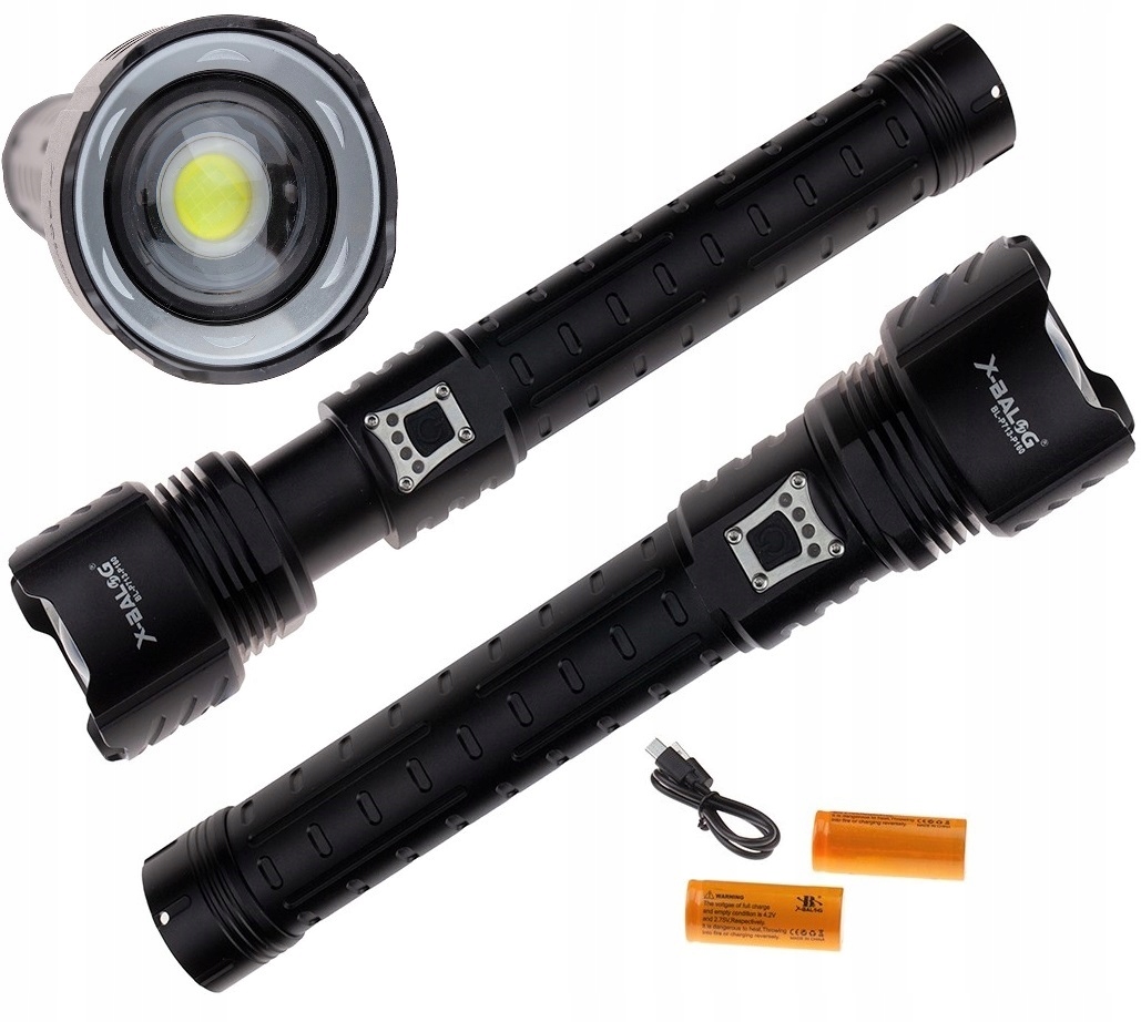 X-BALOG БОЛЬШОЙ ВОЕННЫЙ ФОНАРИК XHP160 POWERBANK