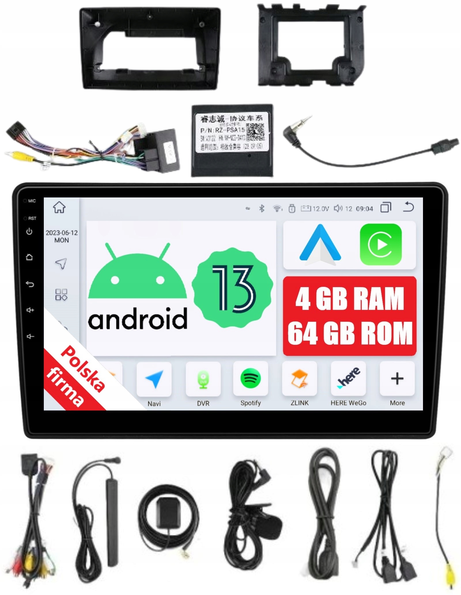 Navigace Rádio 2DIN Android Citroen C5 3 III 4/64 Gb Dsp Carplay Lte