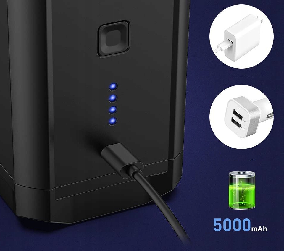 Elektryczna Pompka do Materaca Pontonu + 3 końcówki Akumulatorowa USB typ C Liczba końcówek 3