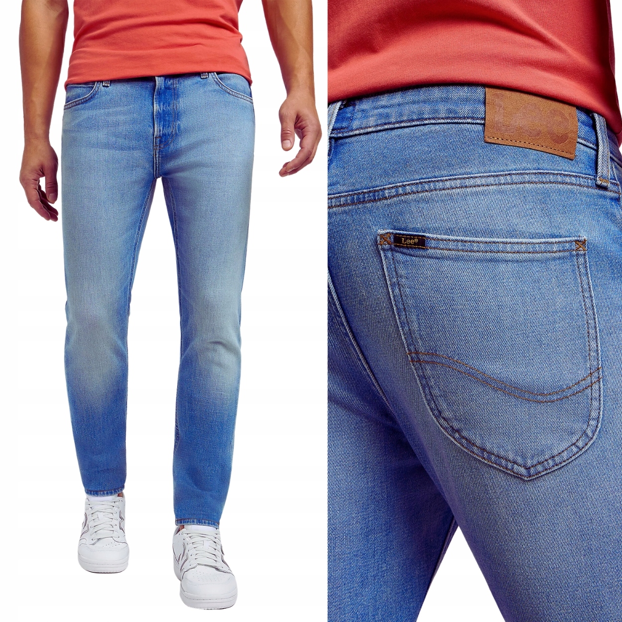 Lee Malone skinny Alpine Blue Džínové kalhoty Džíny Úzké Nohavice W31 L32