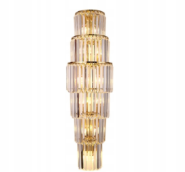 Lampa Kinkiet Kryształowy Złoty 91CM 6 Pięter Darmat Light 477