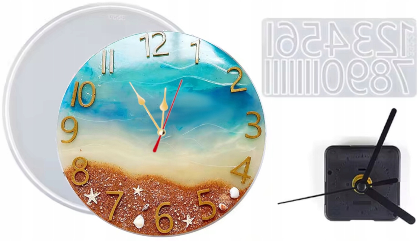 Sada Forma Hodiny 27 cm Forma Číslice 4 mechanismy s ručičkami