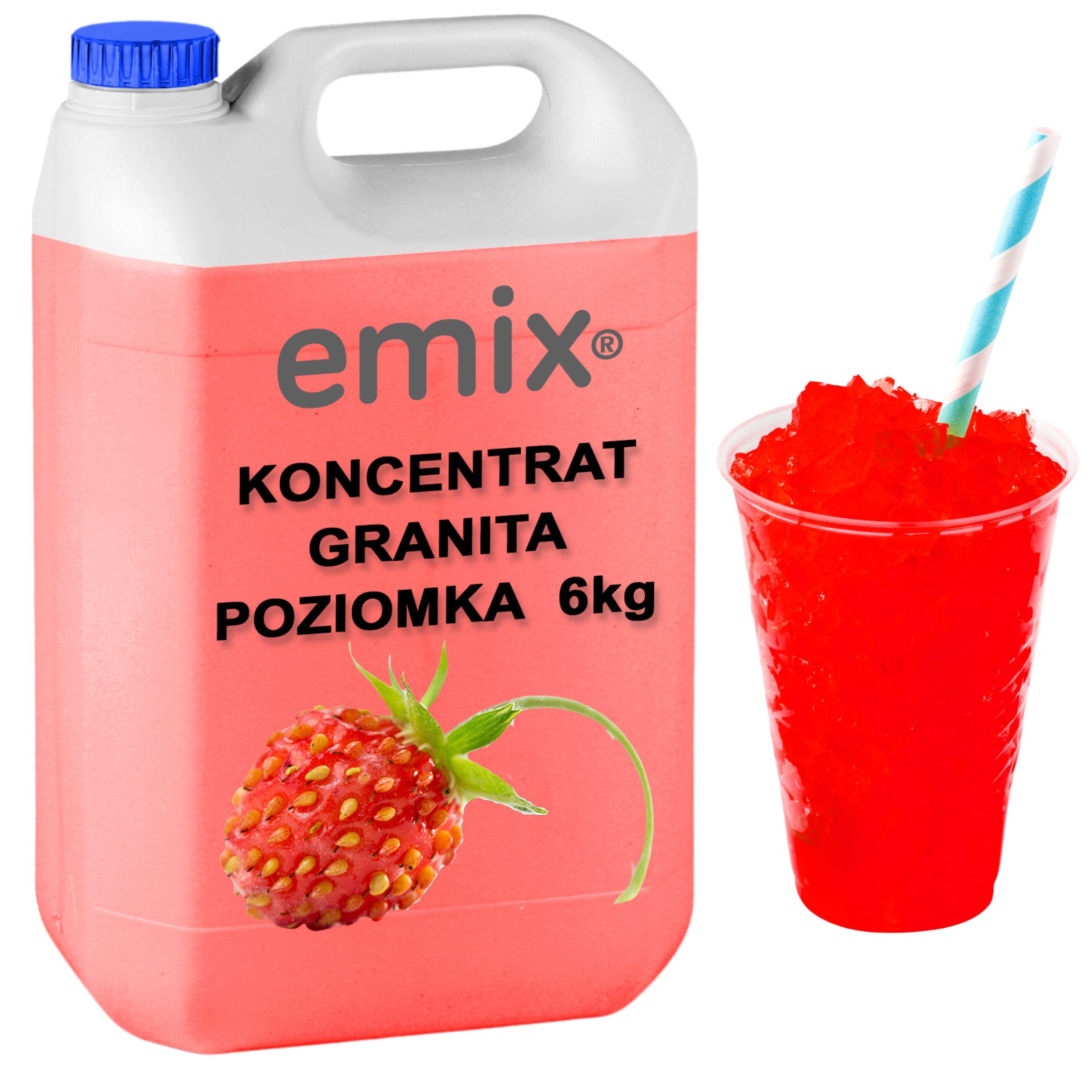 Syrop 5L Koncentrat Do Granity Poziomka 1:7 6kg Slush Emix