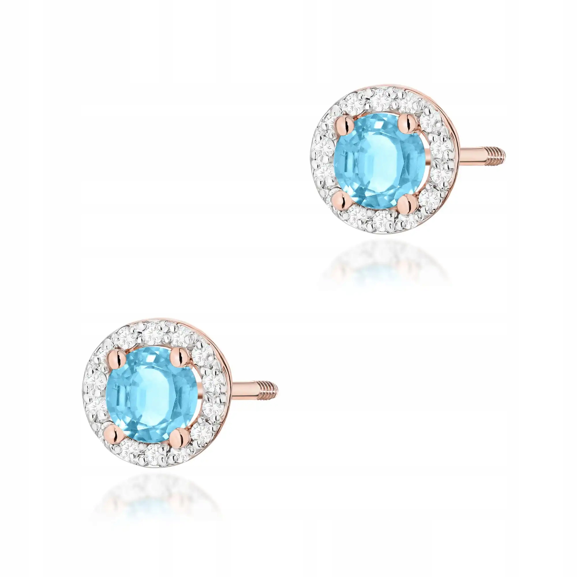 Zlaté náušnice 585 topaz swiss 0,50ct elegantní módní, značkové 14k