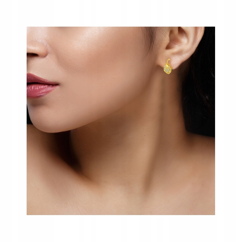 Złote kolczyki z cyrkoniami biedronki GRAWER 585 Marka Inna marka