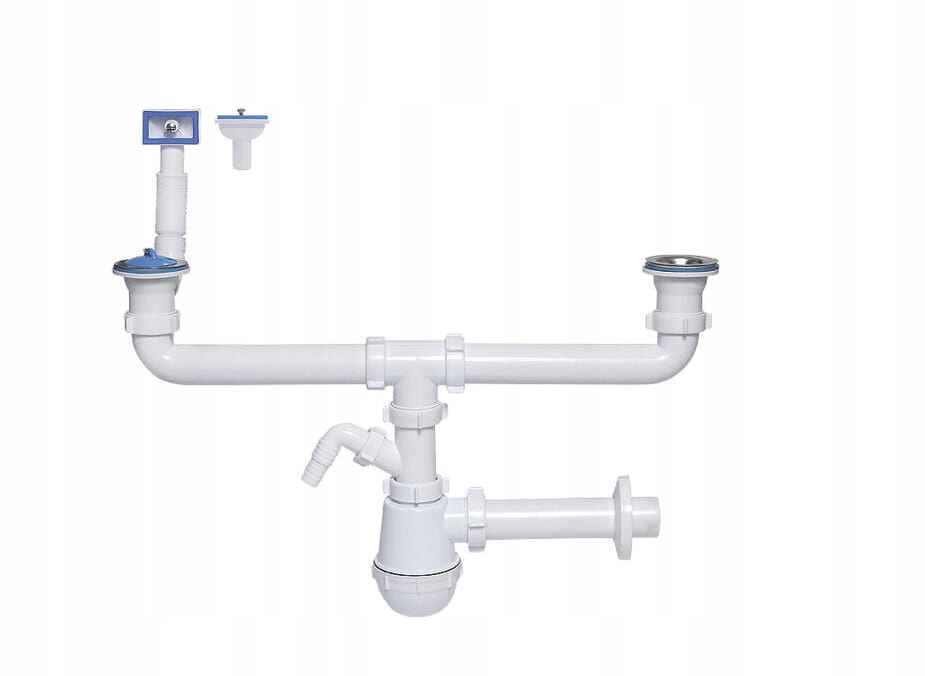 Syfon do zlewu podwójny z przelewem - TYCNER