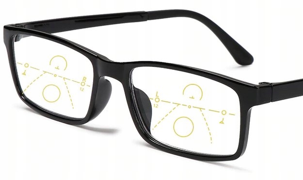 Okulary progresywne wieloogniskowe dal '0', bliż +2