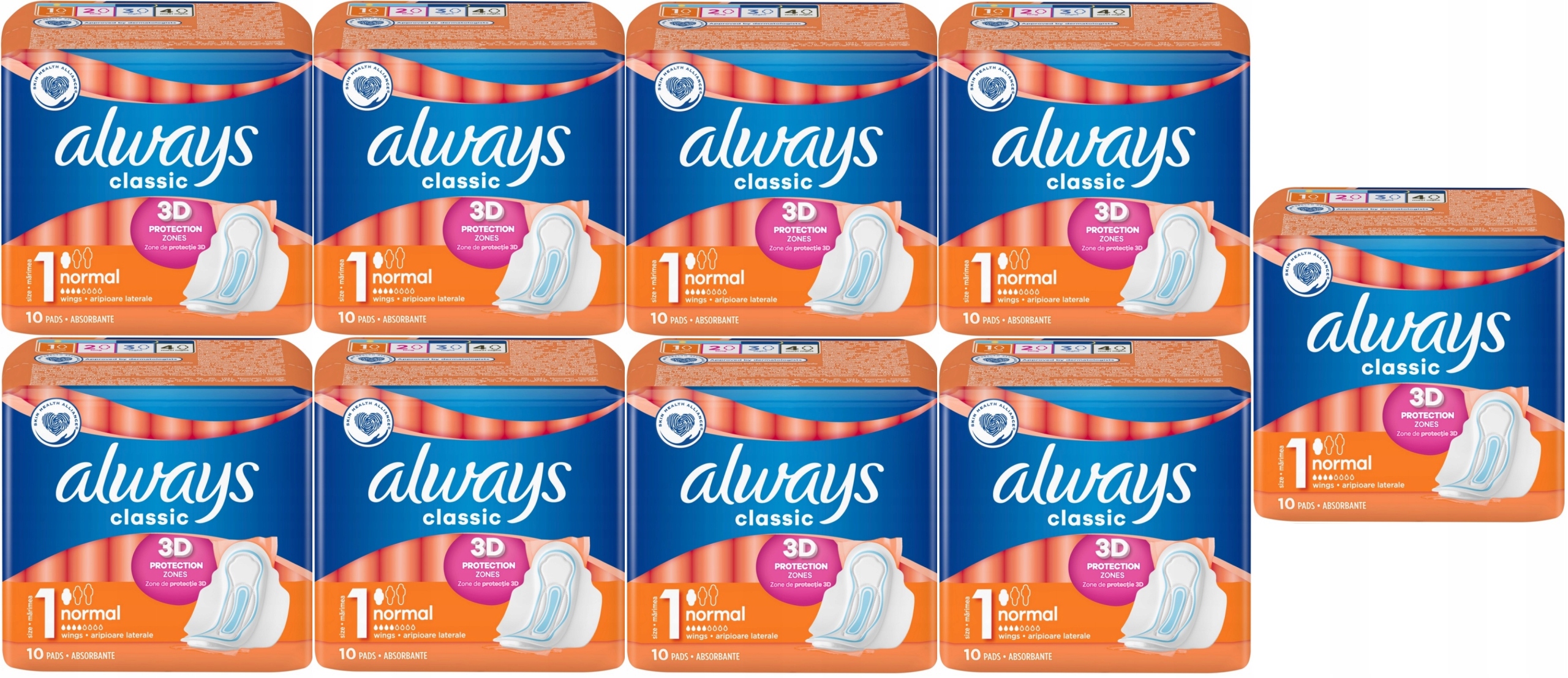 Always Classic Normal Podpaski ze Skrzydeł. 10 szt