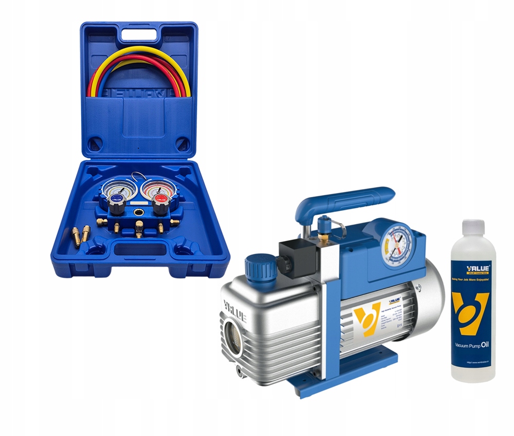 Vákuová Pumpa Value V-i125Y-R32 Sada Manometrov Value VMG-2-R32