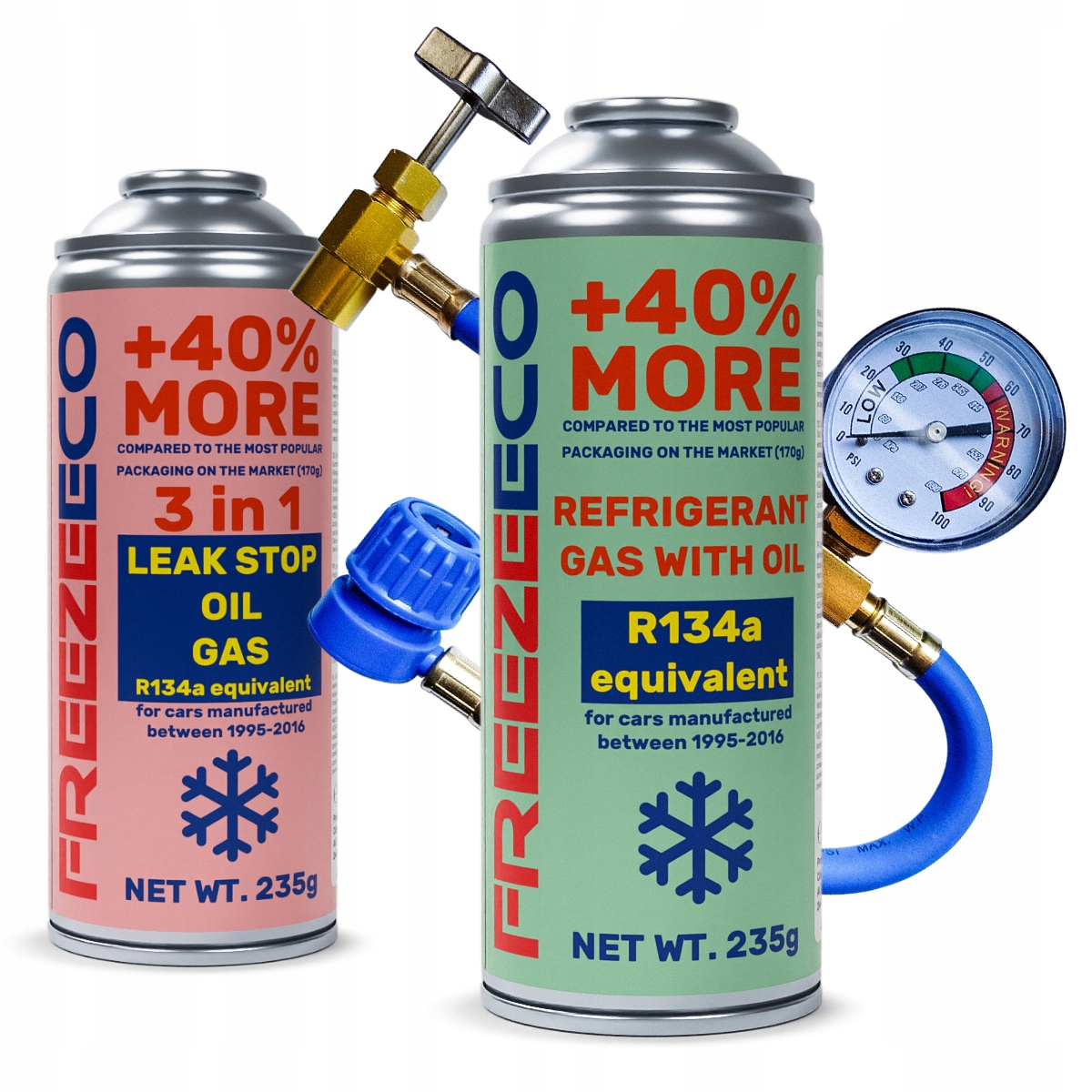 ZESTAW DO NABICIA KLIMATYZACJI AC GAZ R134A CZYNNIK CHŁODNICZY USZCZELNIACZ