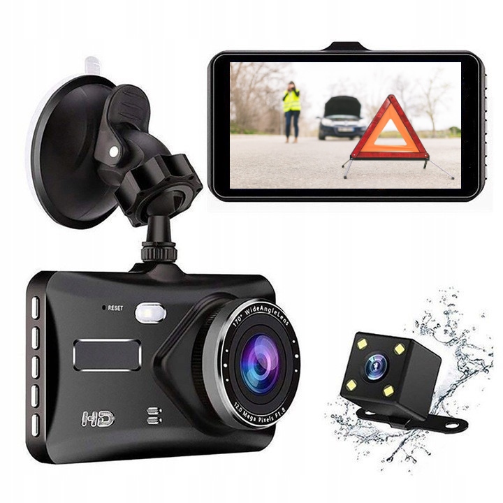 WIDEOREJESTRATOR JAZDY DOTYKOWY PRZÓD TYŁ Menu PL