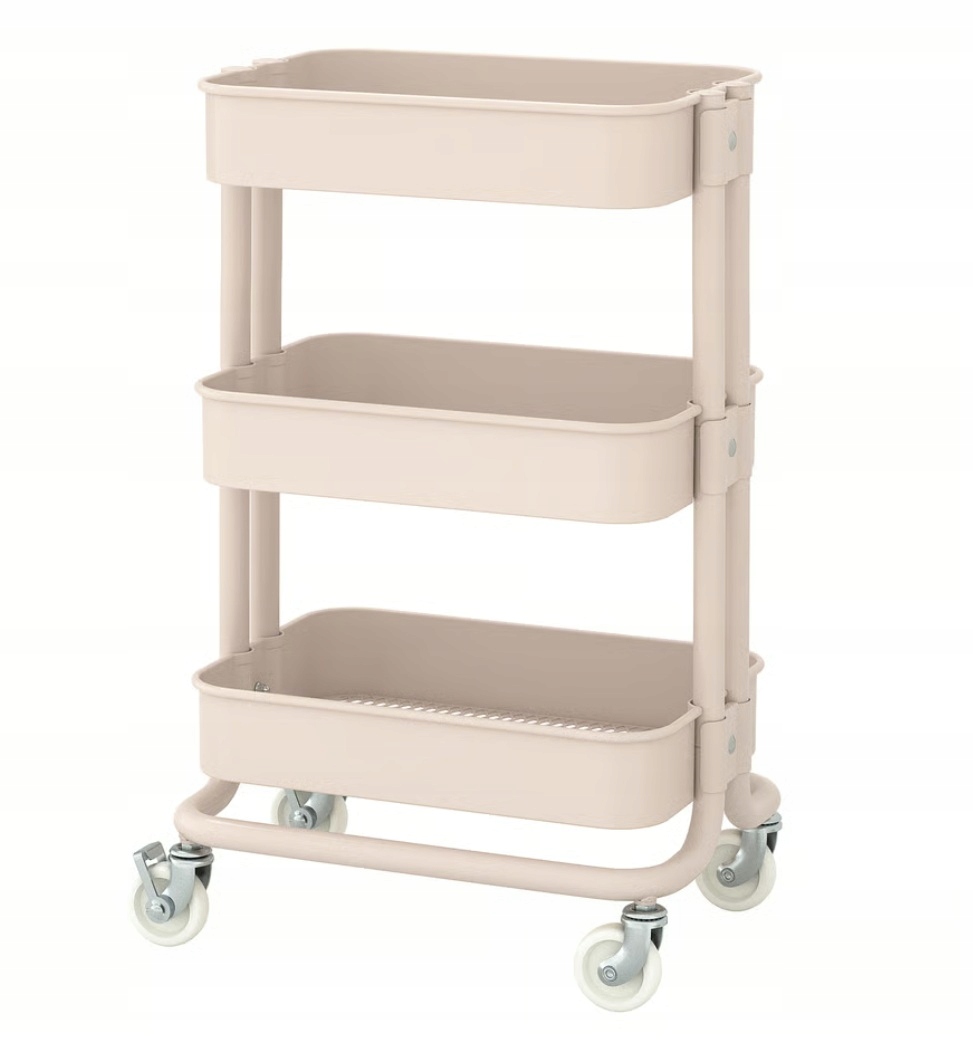 Ikea Raskog kuchyňský vozík na kolečkách mobilní bar Růžový 28x38x61 cm