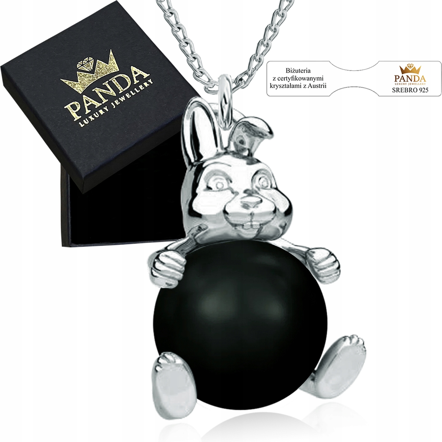 Stříbrný Přívěsek Perla Králíček Náhrdelník 925 Řetízek Dárek Narozeniny